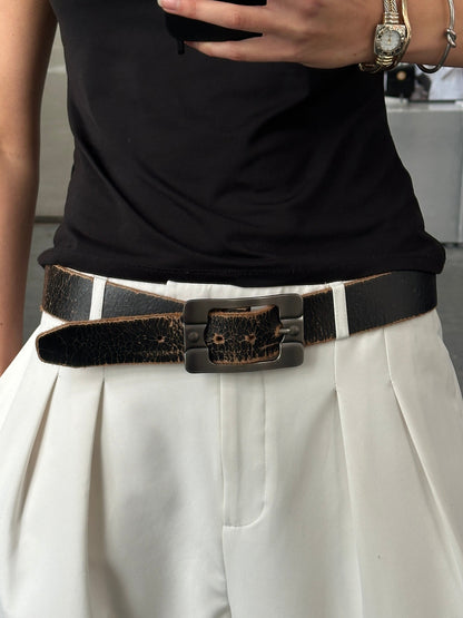 Vintage 1990s Distressed Leather Belt - W34-38