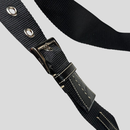 Prada Milano 00’s Nylon & Patent Leather Crossbody Bag | O/S, Black