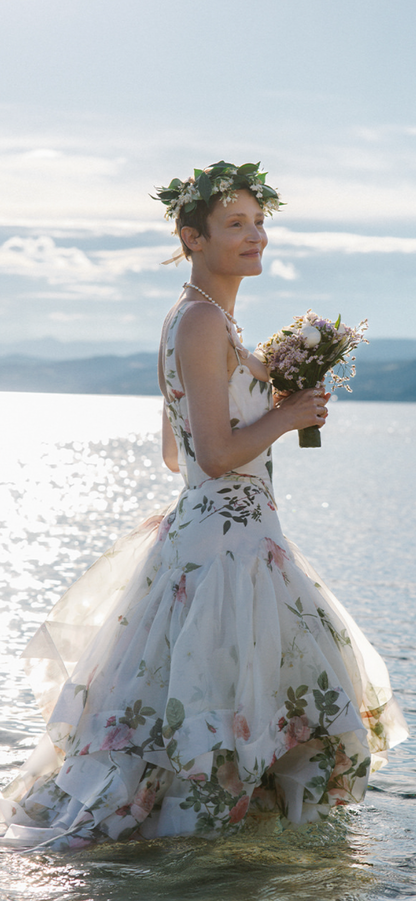 Vivienne Westwood F/W 2012 Queen’s Jubilee Capsule Collection Gold Label lamé organza gown | Green, Multicoloured