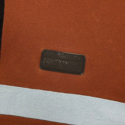 Prada 2018 Rubber Race Logo Asymmetrical Panelled Shirt - L