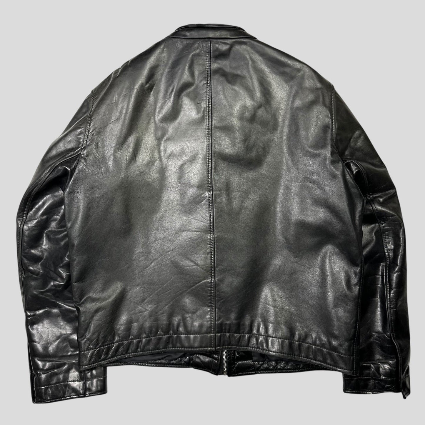 Neil Barrett 00’s Textured Padded Leather Moto Jacket - L