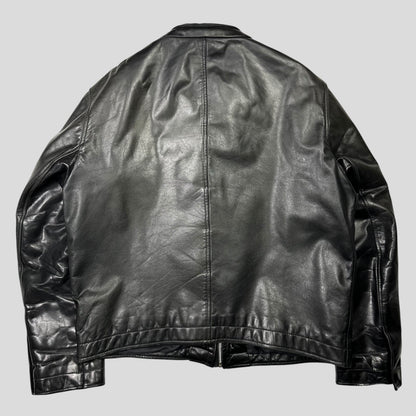 Neil Barrett 00’s Textured Padded Leather Moto Jacket - L