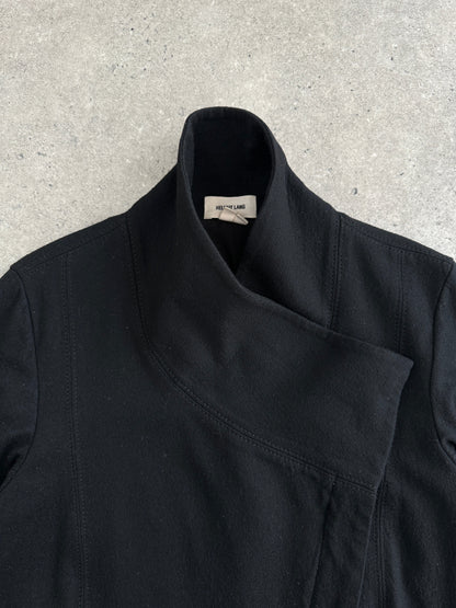 Helmut Lang Asymmetric High Neck Wool Belted Jacket - S