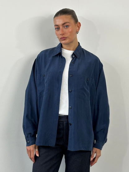 Vintage 1990s Pure Silk Shirt - L