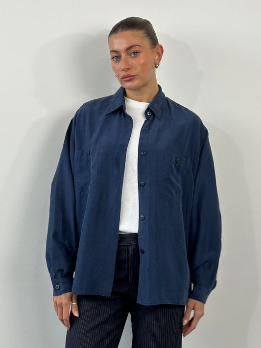 Vintage 1990s Pure Silk Shirt - L
