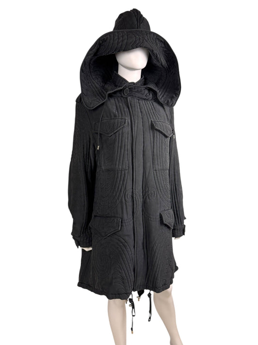 Alexander McQueen c.F/W 2007 silk parka coat | Grey, Multicoloured