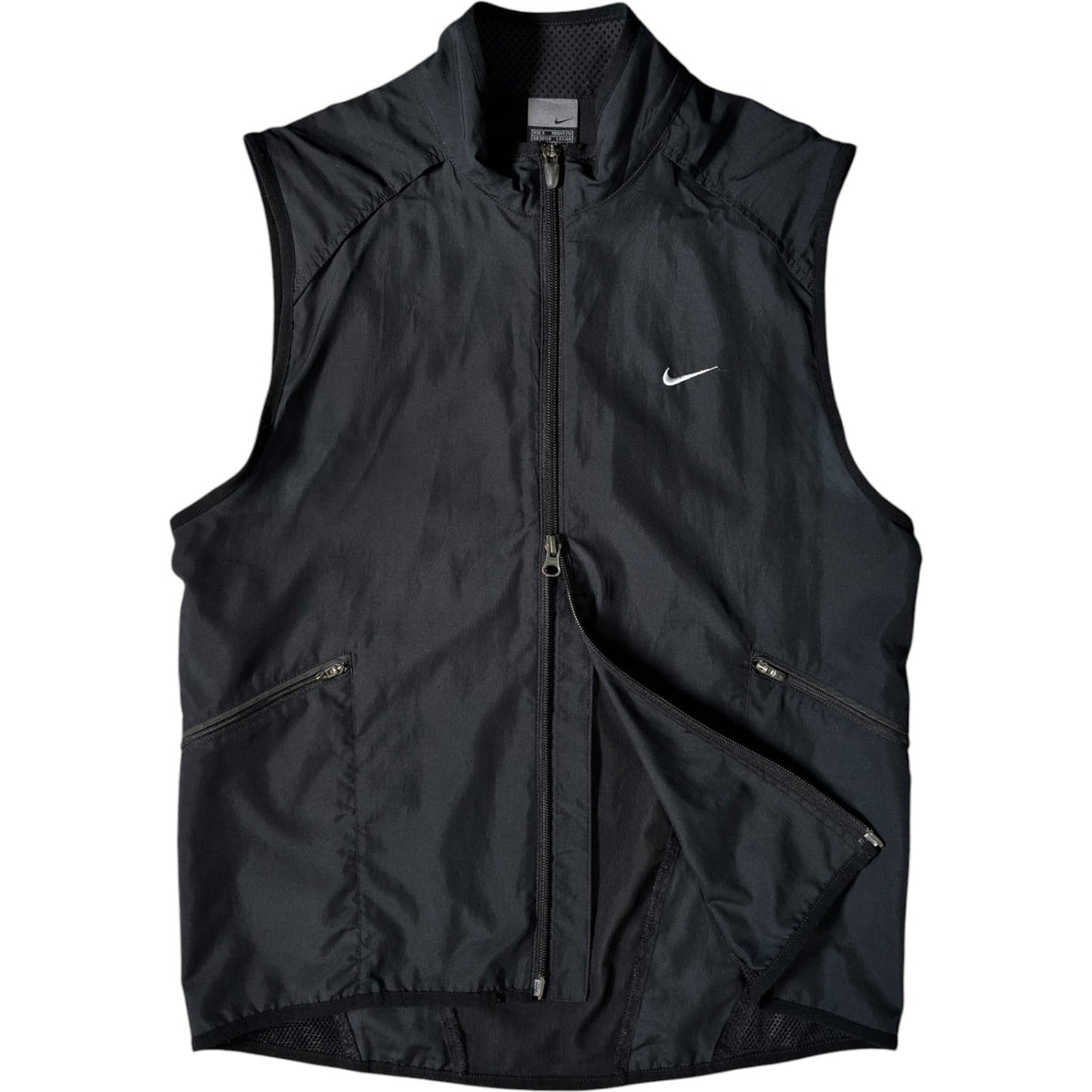 Nike 00's Dual Zip Mesh Vest Jacket S | Small, Black