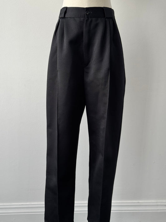 Vintage 1980s Satin Tapered Leg High Waisted Trousers - W26