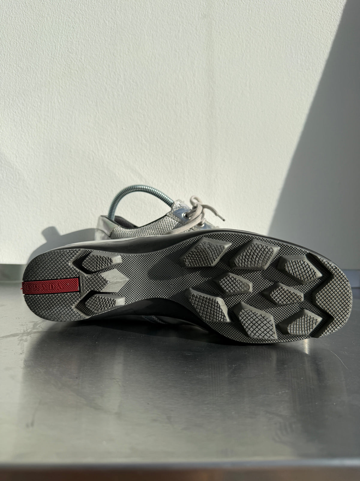 Prada Sport 00s Metallic Trainers | UK 37.5, Metallic Silver