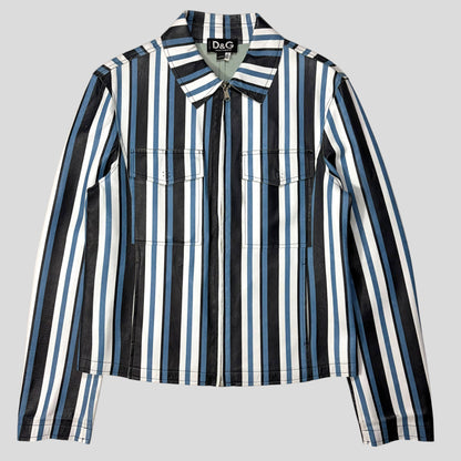 Dolce & Gabbana 00’s Leather Striped Blouson Work Jacket - M | Default Title, Multicoloured