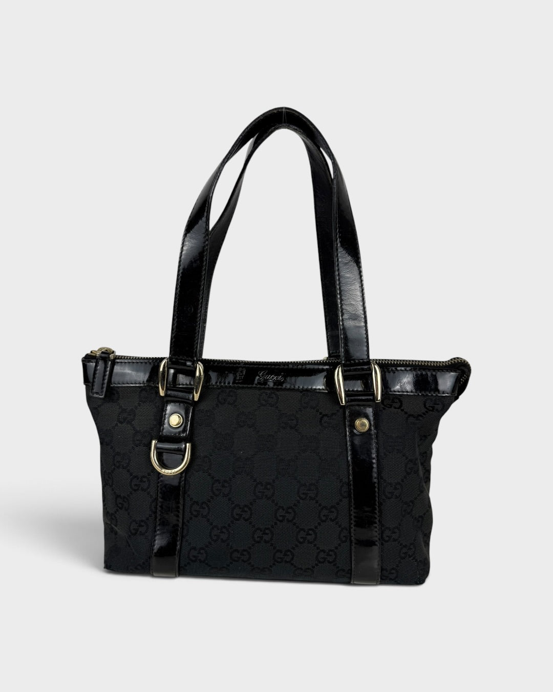 90s Gucci GG Monogram Mini Abbey Handbag Black/Brown | O/S, Multicoloured