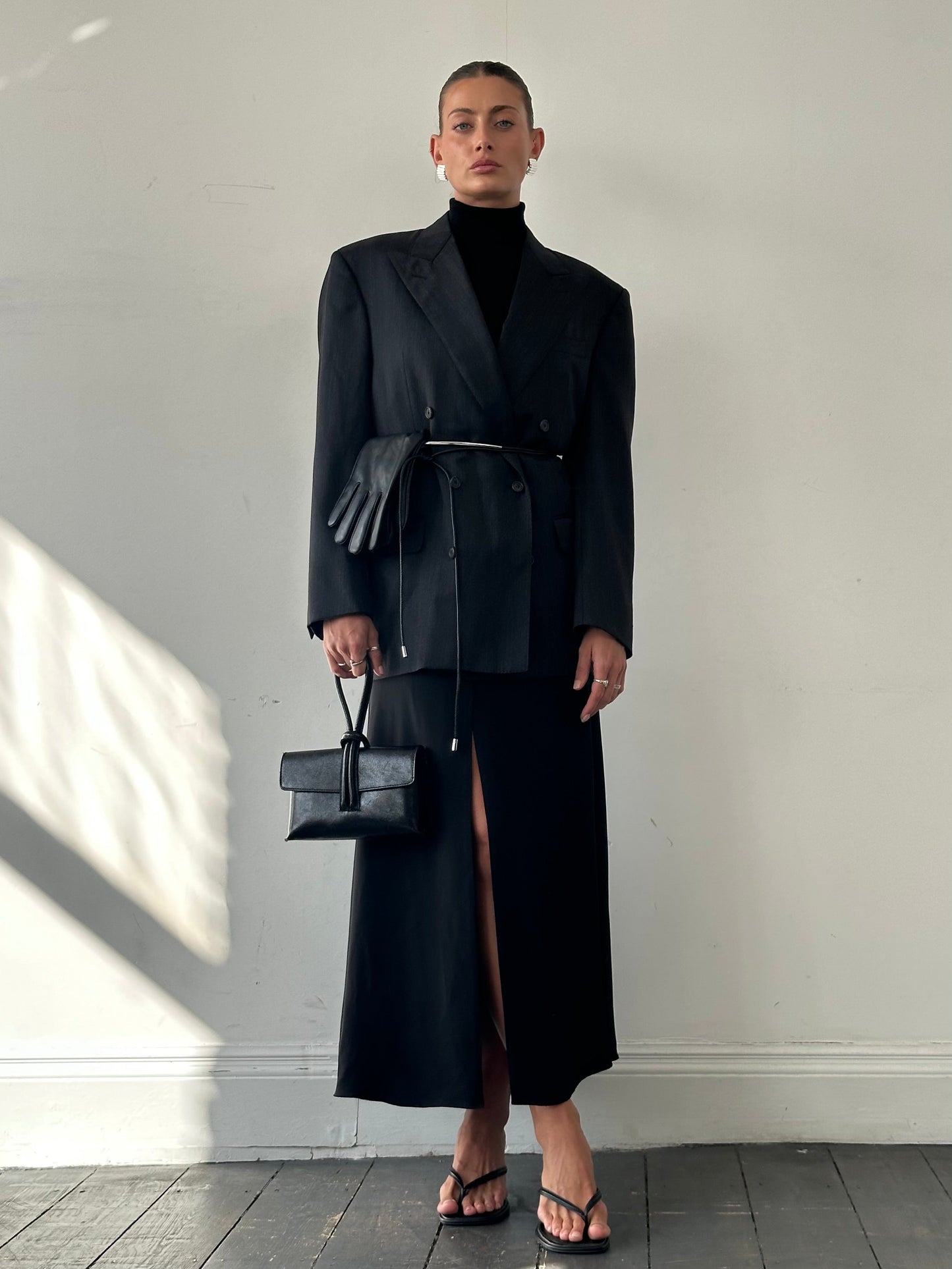 Giorgio Armani SS2023 Pure Silk Split Front A-Line Maxi Skirt - W26