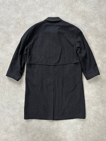 Vintage 1990s Wool Cashmere Concealed Placket Coat - XL