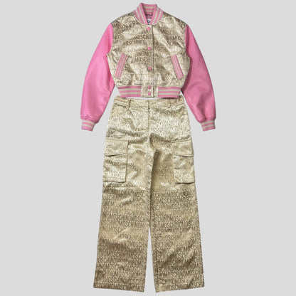 Moschino Couture 2023 Monogram Bomber Jacket + Cargo Trouser Set - IT40 | Default Title, Multicoloured