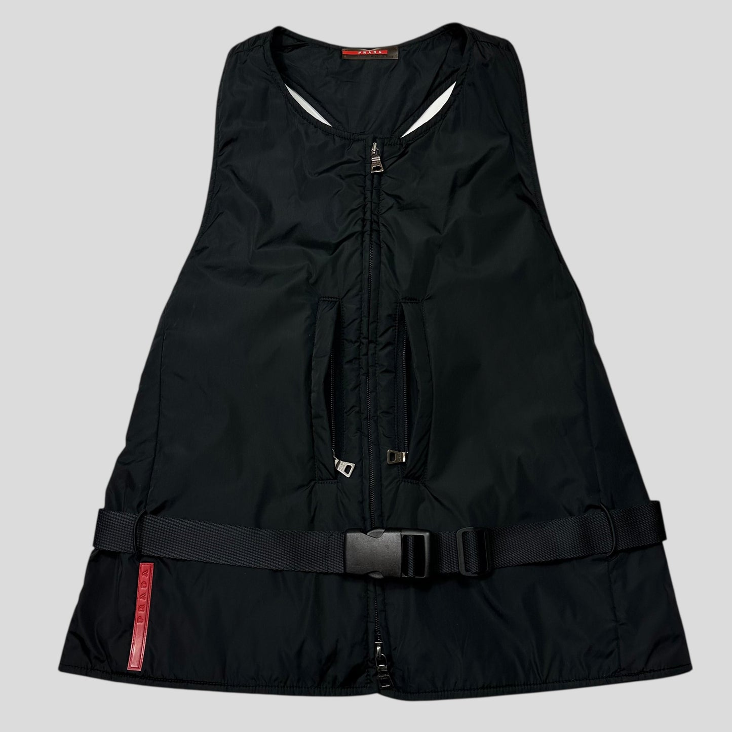 Prada Sport 1999 Padded Nylon 3M Technical Stash Vest - IT42 | O/S, Black
