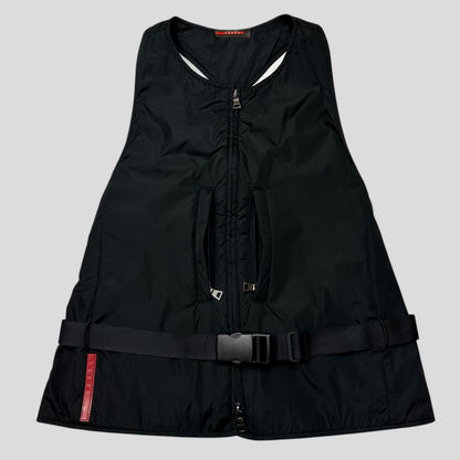 Prada Sport 1999 Padded Nylon 3M Technical Stash Vest - IT42 | O/S, Black