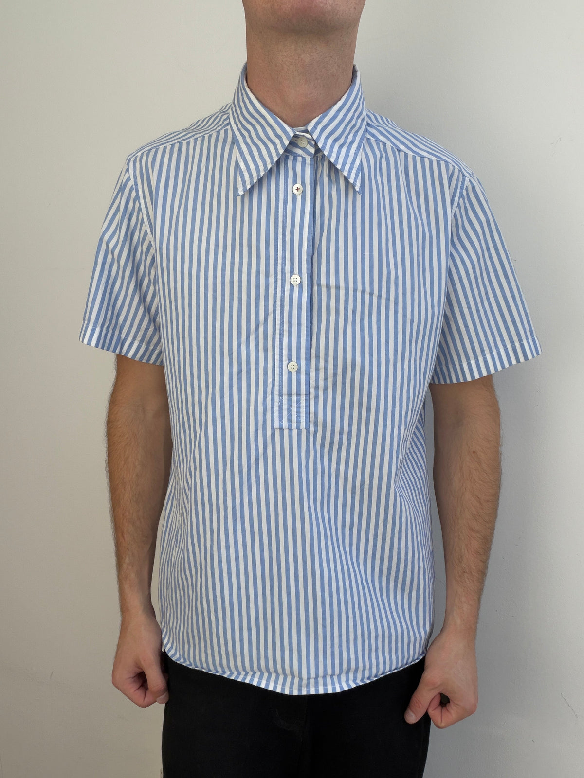 Prada Sport Shortsleeved Shirt | Large, Blue and White Stripes