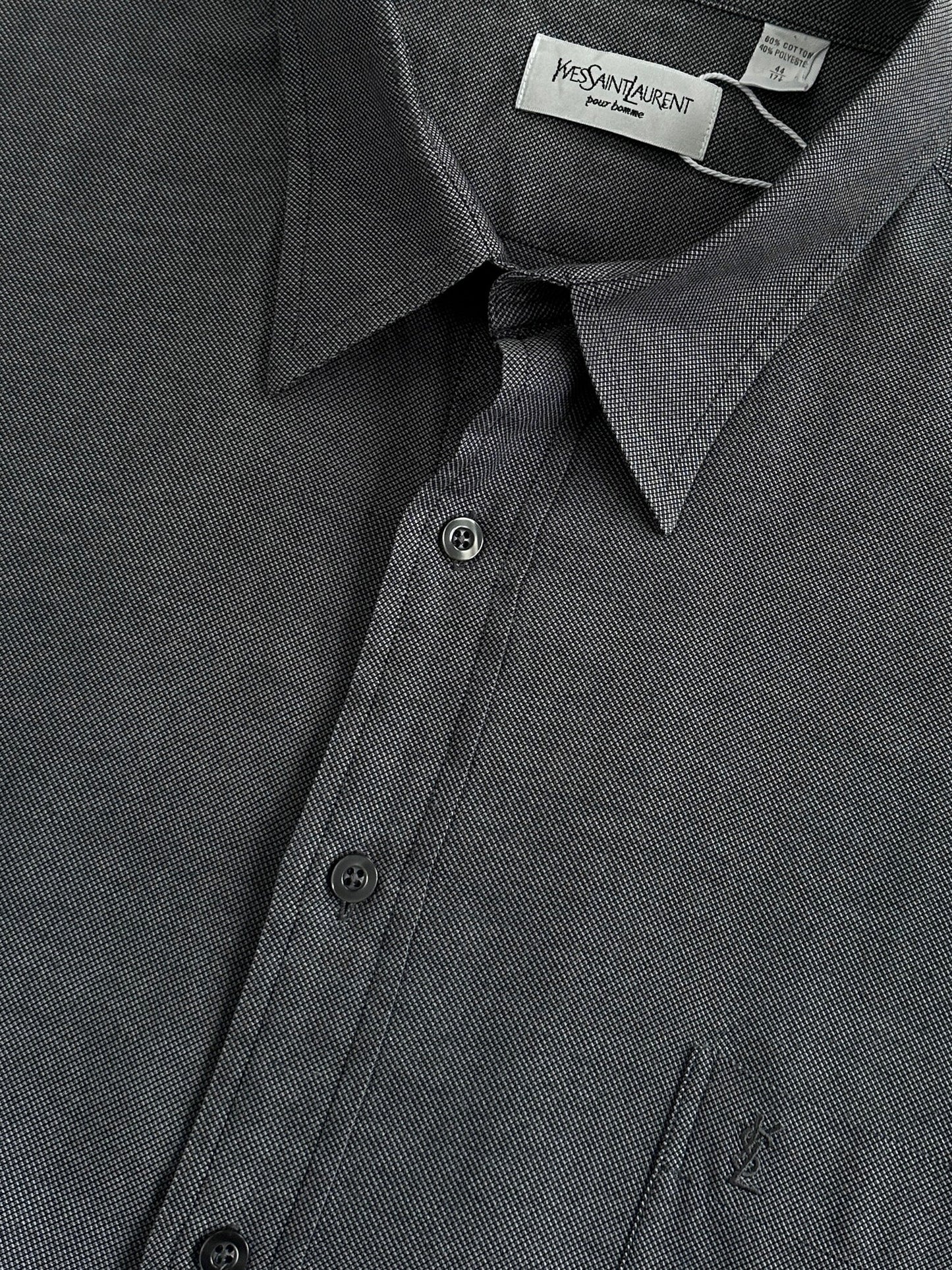 Yves Saint Laurent Pour Homme 1990s Cotton Logo Shirt - XL