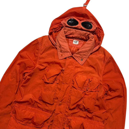 CP Company Mulitpocket Nylon Goggle Jacket | Large, Orange