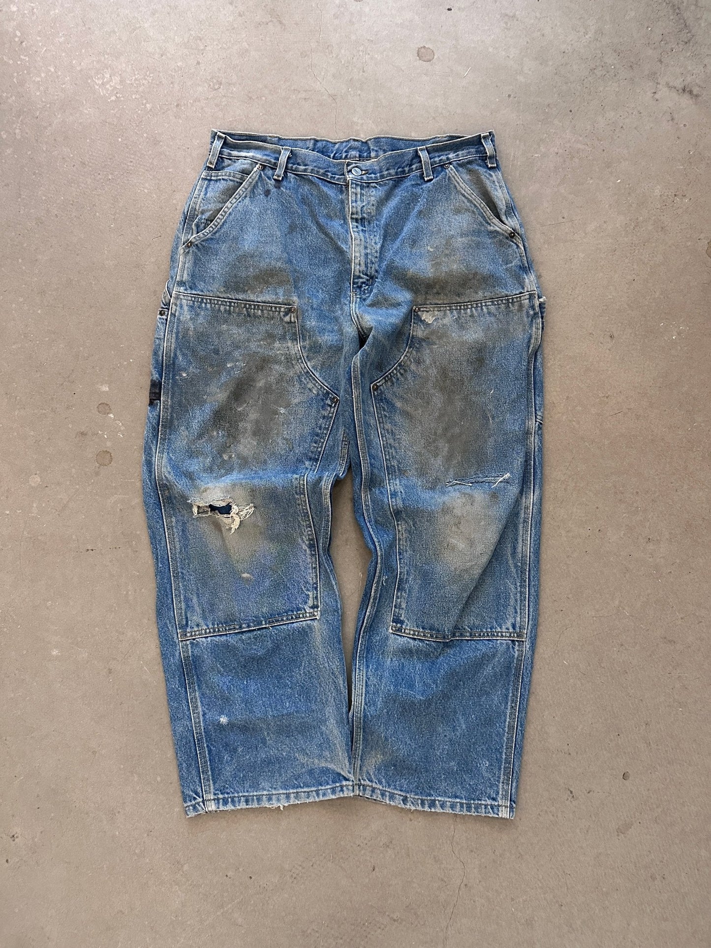 Carhartt Double Knee Jeans - 38 x 30 | Navy, Red