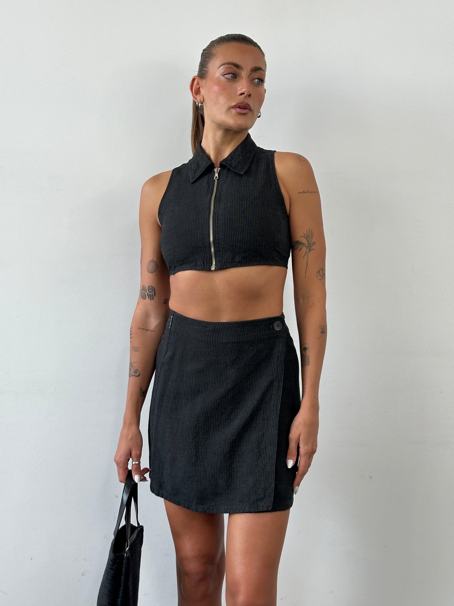 Armani Jeans Linen Stripe Two Piece Skirt Set - S/W25