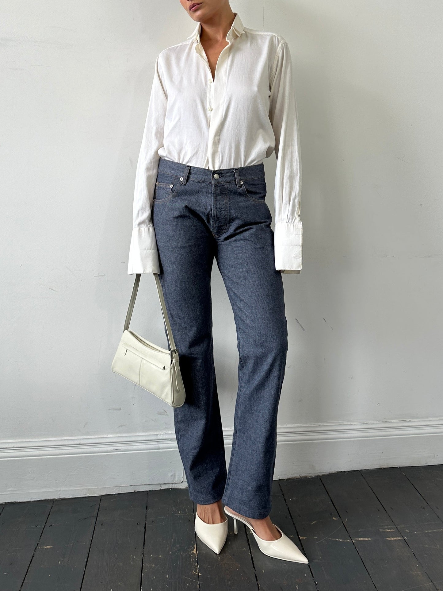 Fiorucci 1990s “Safety Jean” High Waisted Straight Leg Denim Jeans - W32