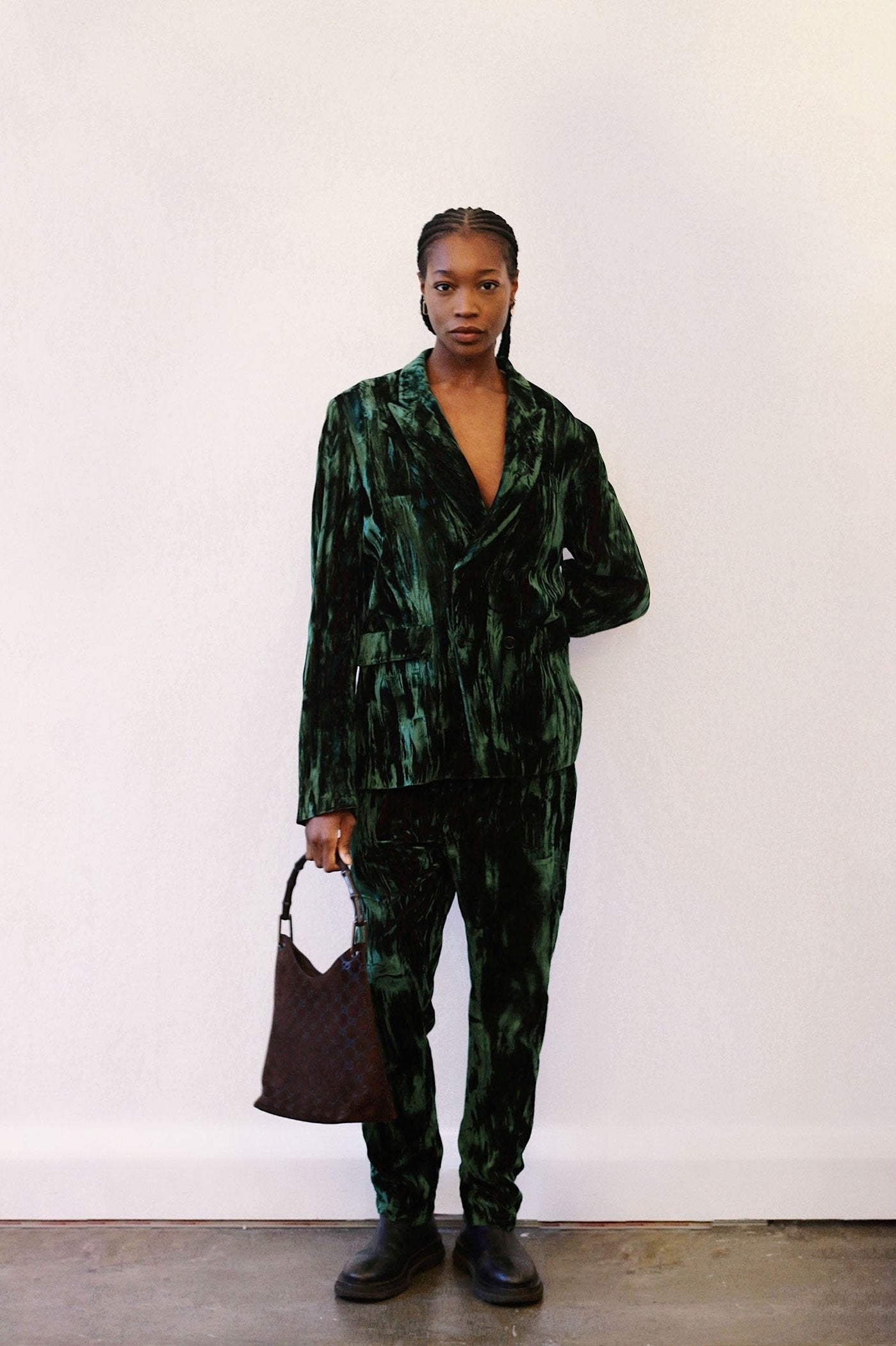 Ann Demeulemeester Velvet Green Suit
