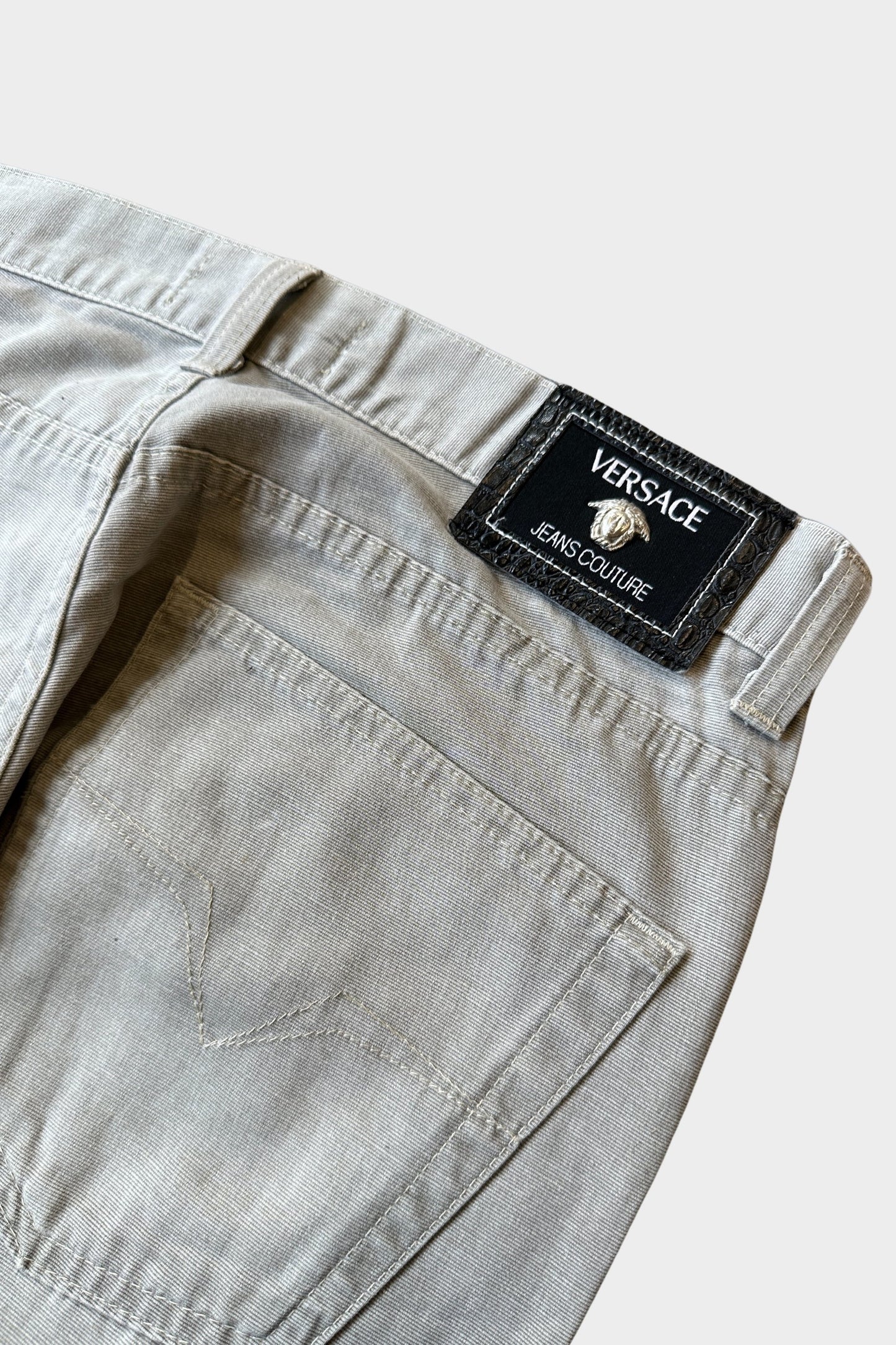 Versace Vintage Straight Leg Taupe Jeans Trousers 34