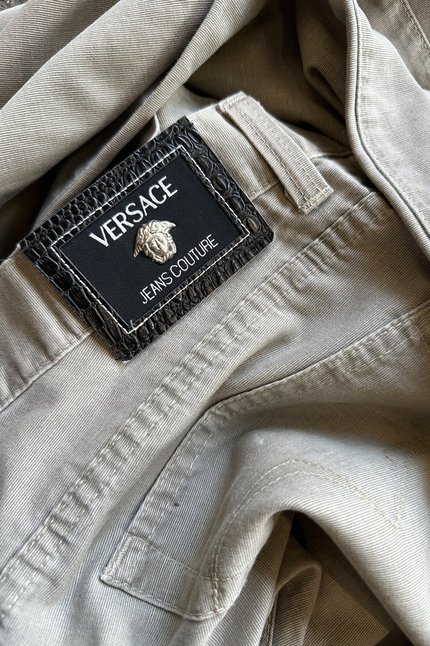 Versace Vintage Straight Leg Taupe Jeans Trousers 34