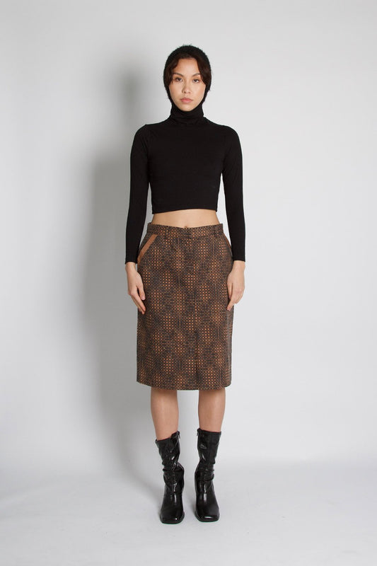 Fendi Vintage Monogram FF Brown Skirt