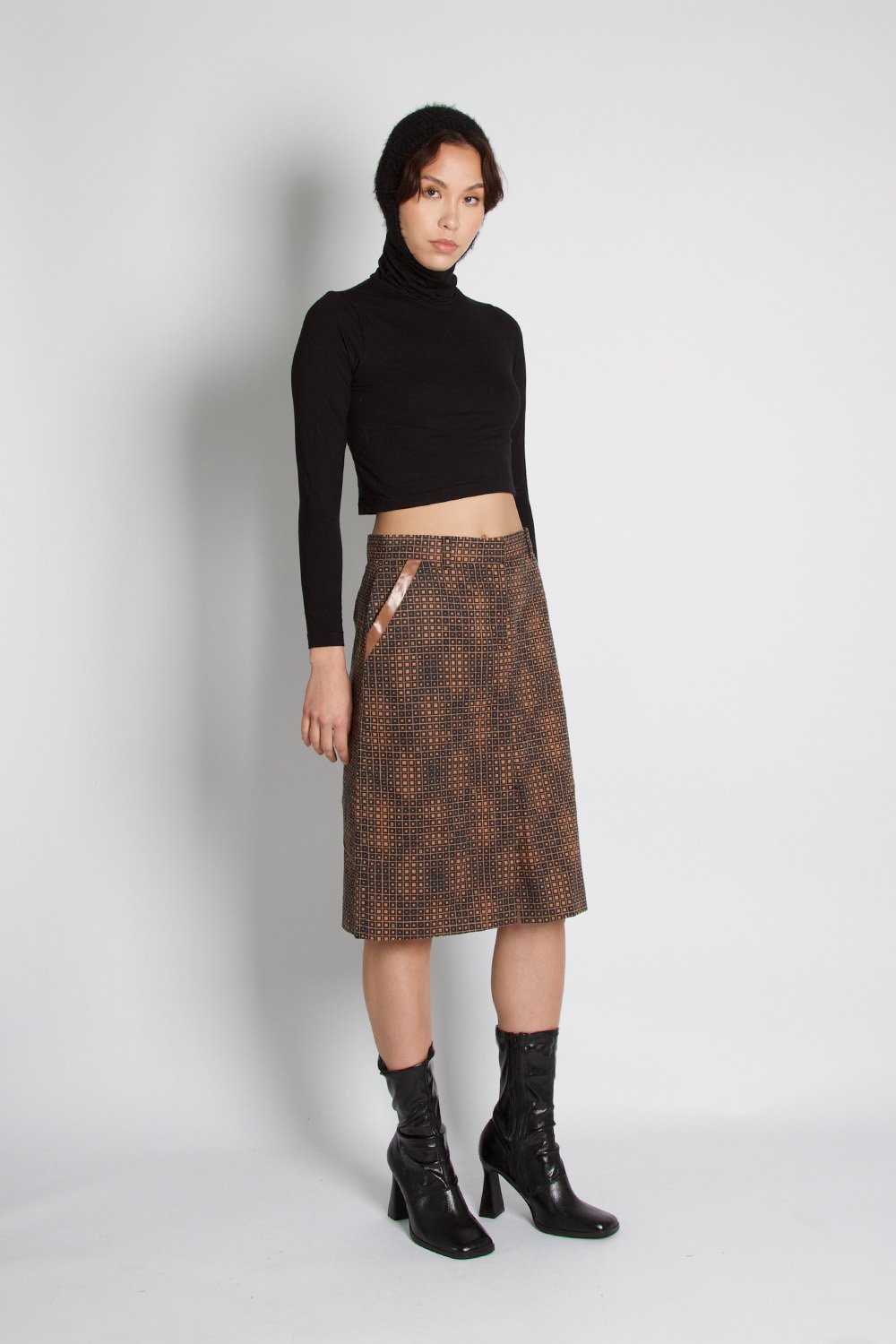 Fendi Vintage Monogram FF Brown Skirt