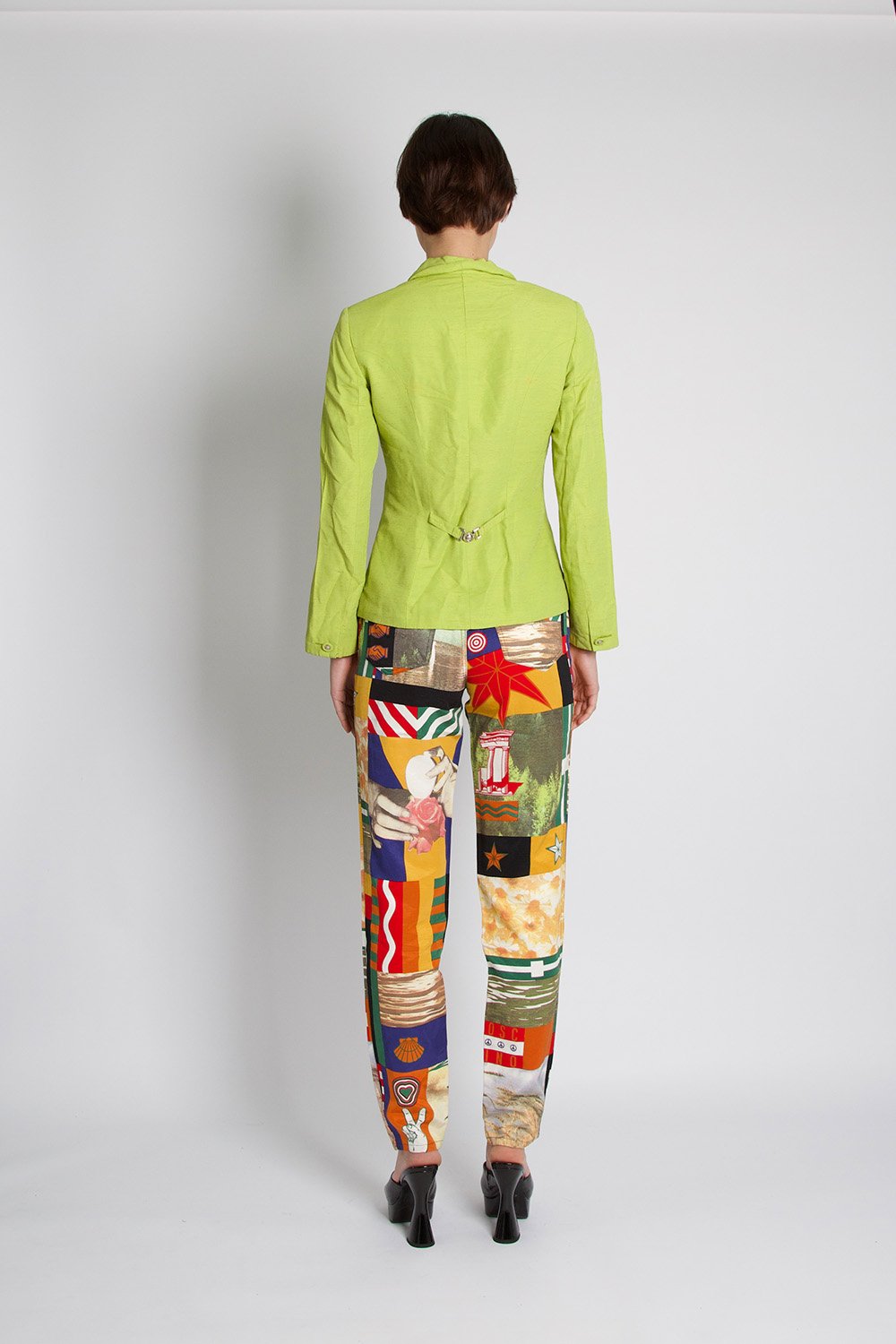 Moschino Vintage Sun Patchwork Printed Jeans