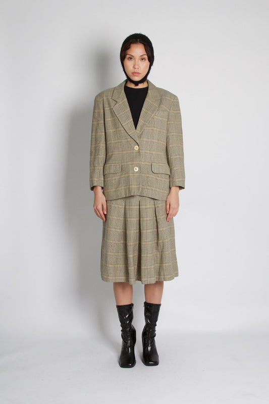 Aquascutum Vintage Wool Tweed Check Suit