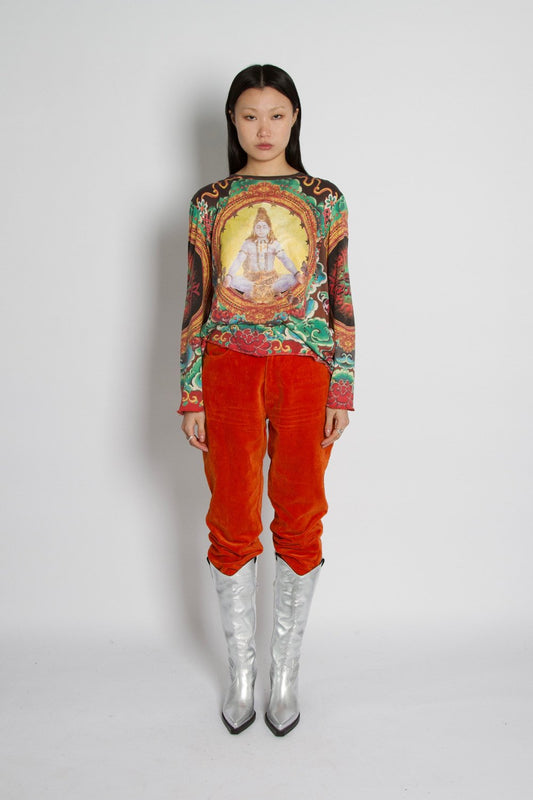 Christian Lacroix Velvet Orange Trousers