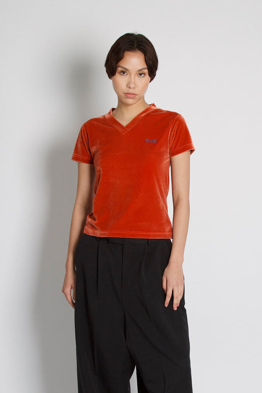 Moschino Vintage Orange Velvet Top