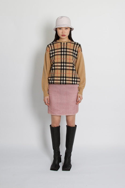 Burberry Vintage Wool Nova Check Knitted  Sweater