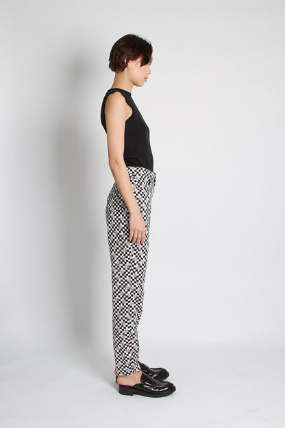 Versace Jeans 1990'S Checkered Monochrome Printed Trousers