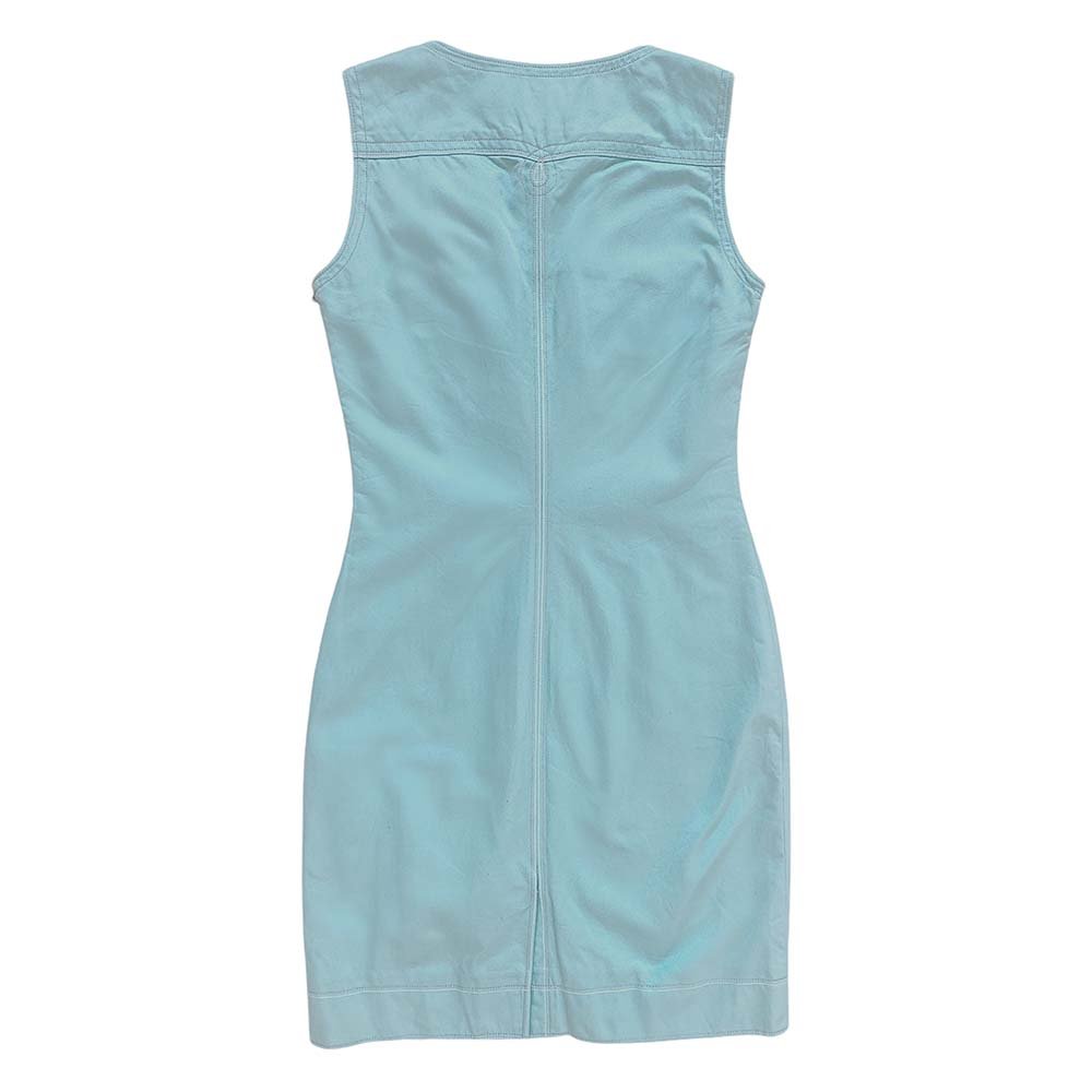 Gianni Versace Vintage Shift Aqua Blue Dress