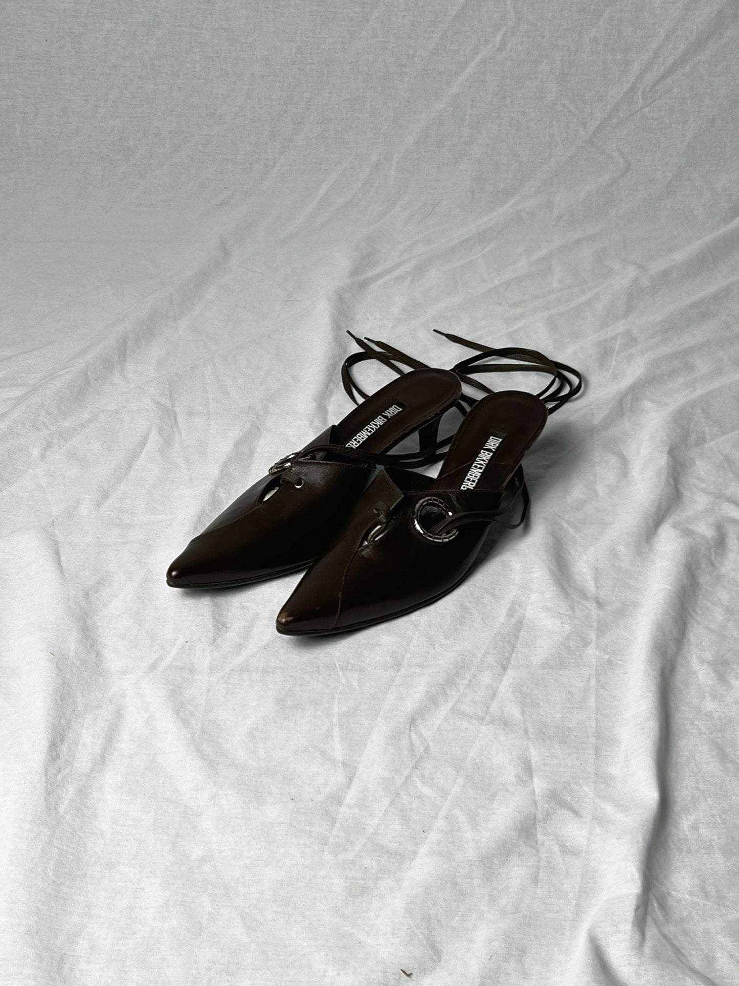 DIRK BIKKEMBERGS S/S 2003 EYELET KITTEN HEEL | Default Title, Brown