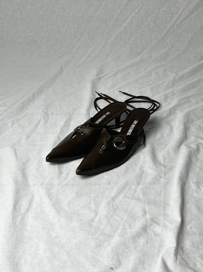 DIRK BIKKEMBERGS S/S 2003 EYELET KITTEN HEEL | Default Title, Brown