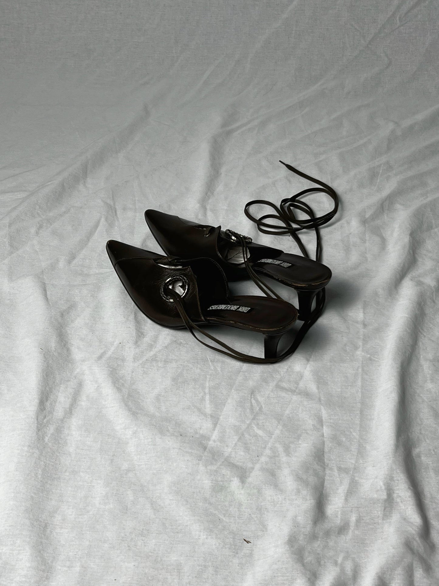 DIRK BIKKEMBERGS S/S 2003 EYELET KITTEN HEEL | Default Title, Brown