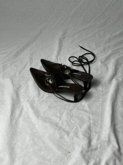 DIRK BIKKEMBERGS S/S 2003 EYELET KITTEN HEEL | Default Title, Brown