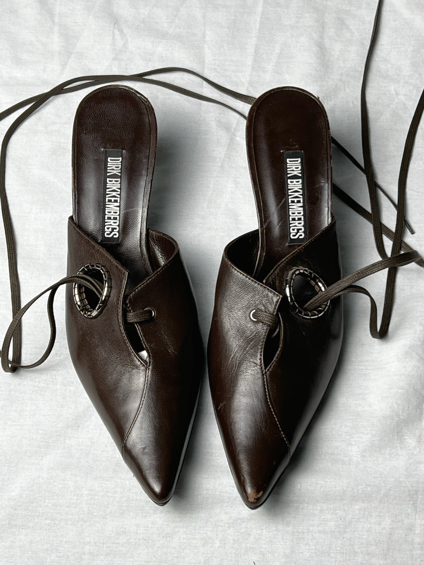 DIRK BIKKEMBERGS S/S 2003 EYELET KITTEN HEEL | Default Title, Brown