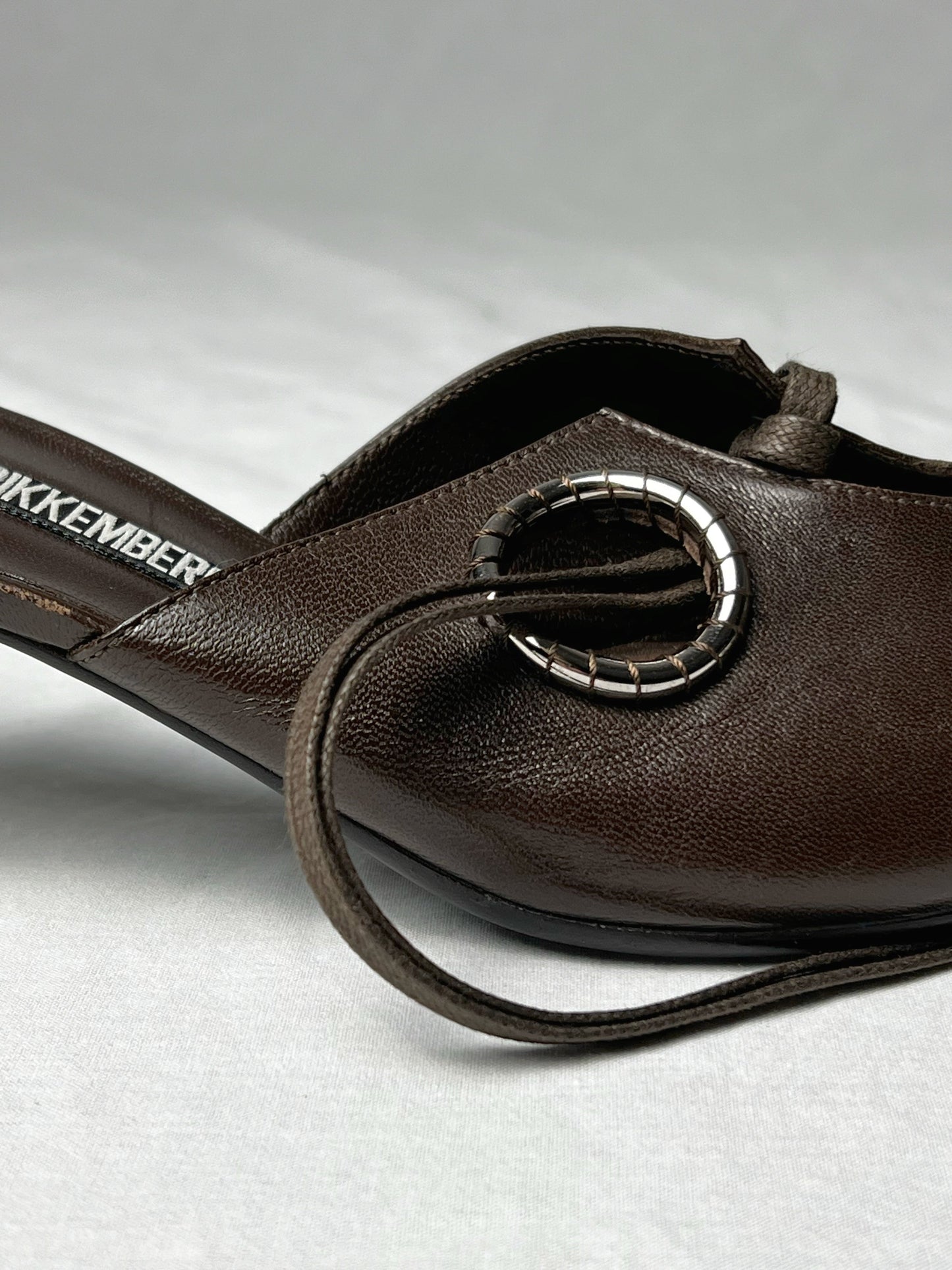 DIRK BIKKEMBERGS S/S 2003 EYELET KITTEN HEEL | Default Title, Brown