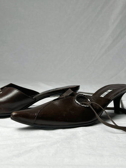 DIRK BIKKEMBERGS S/S 2003 EYELET KITTEN HEEL | Default Title, Brown