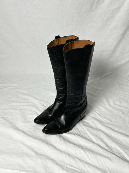 MARGIELA WESTERN S/S 2000 HIDDEN HEEL BOOTS | DEFAULT TITLE, Black