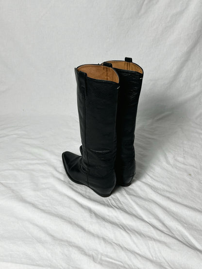 MARGIELA WESTERN S/S 2000 HIDDEN HEEL BOOTS | DEFAULT TITLE, Black
