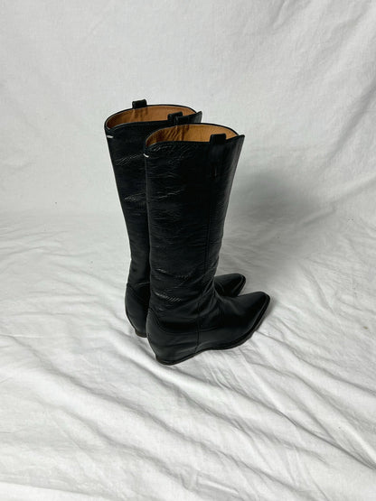 MARGIELA WESTERN S/S 2000 HIDDEN HEEL BOOTS | DEFAULT TITLE, Black