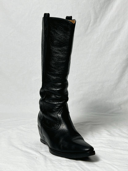 MARGIELA WESTERN S/S 2000 HIDDEN HEEL BOOTS | DEFAULT TITLE, Black