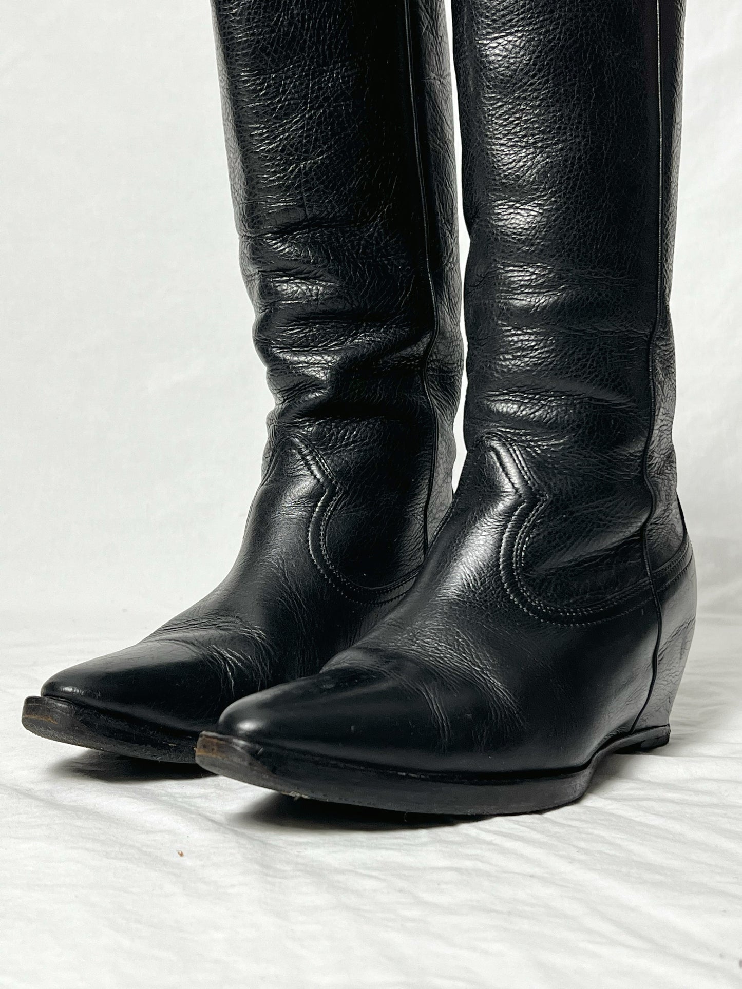 MARGIELA WESTERN S/S 2000 HIDDEN HEEL BOOTS | DEFAULT TITLE, Black